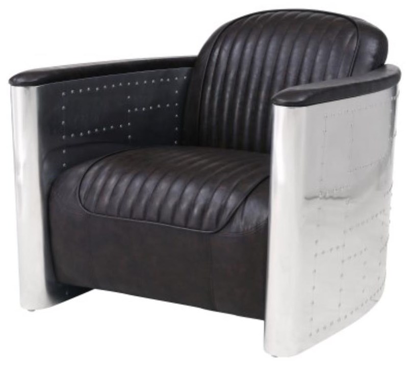 Happy Chair Easton 633046P D2 Easton PU Accent Chair Aluminium